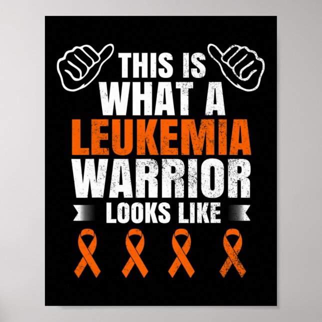 Leukemi Awareness Survivor Warrior Ribbon Recover Poster (Framsidan)