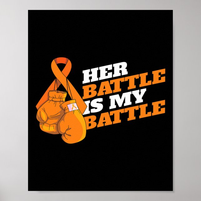 Leukemi Blodcancer Medvetenhet Orange Band Boxning Poster (Framsidan)