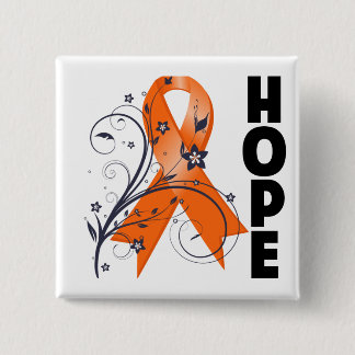 Leukemi Blommigt Hope Ribbon 2 Knapp