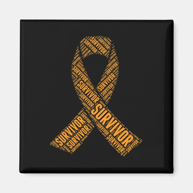 Leukemi Blood Cancer Survivor Ord Art Magnet (Framsidan)