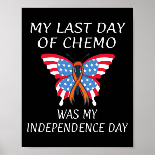 Leukemi Blood Cancer USA American Flagga Independe Poster