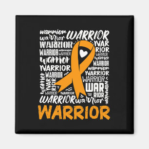 Leukemi Blood Cancer Warrior Orange Ribbon Awaren Magnet