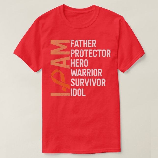 Leukemi Cancer Awareness Jag är Far Hero Warrior T Shirt (Design framsida)