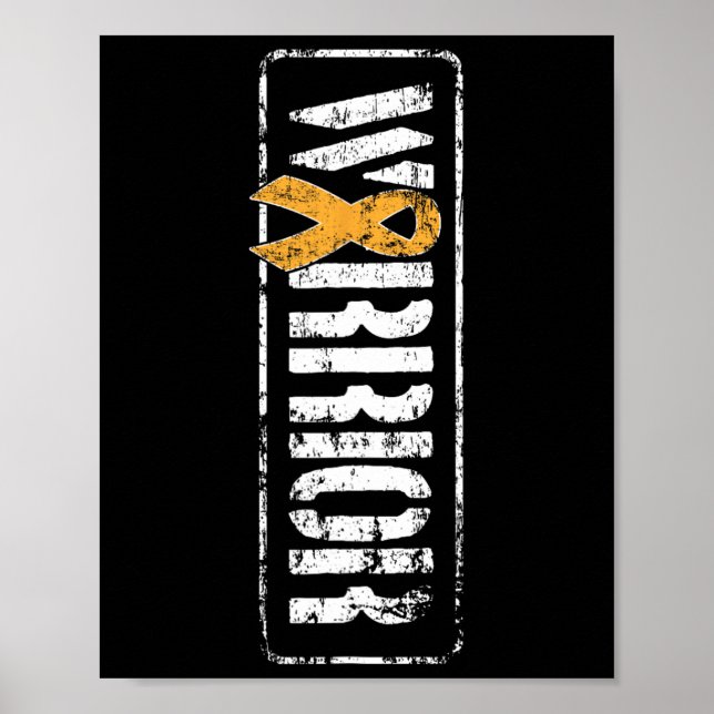 Leukemi Cancer Awareness - Military Warrior Ribbo Poster (Framsidan)