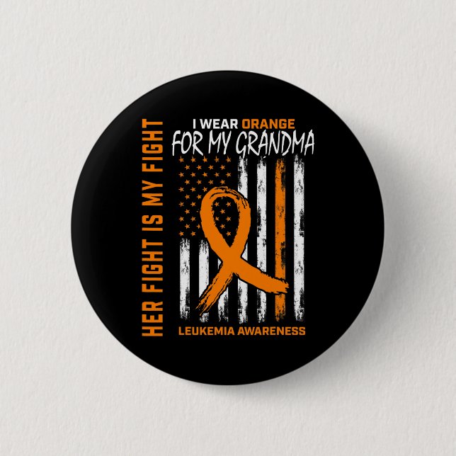 Leukemi Cancer Awareness Products American Flagga Knapp (Framsida)