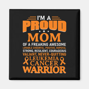 Leukemi Cancer Awareness Survivor Orange Ribbon M Magnet