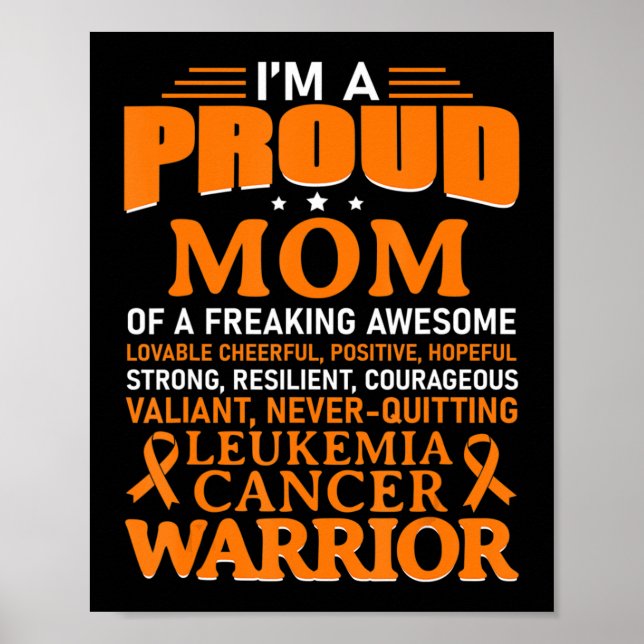 Leukemi Cancer Awareness Survivor Orange Ribbon M Poster (Framsidan)