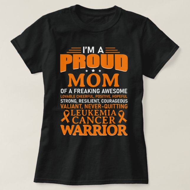 Leukemi Cancer Awareness Survivor Orange Ribbon M T Shirt (Design framsida)