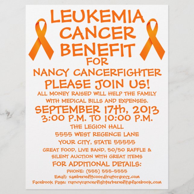 Leukemi Cancer Benefit Flyer (Framsidan)