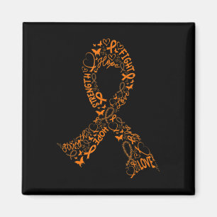 Leukemi Cancer Fight Warrior Orange Ribbon Awaren Magnet