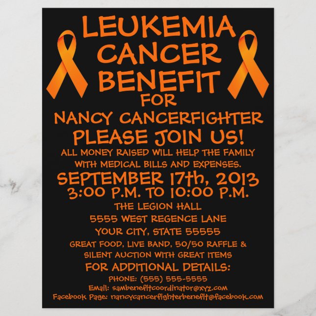 Leukemi Cancer Fighter Benefit Flyer (Framsidan)