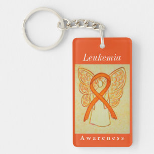 Leukemi Cancer Medvetenhet Ribbon Angel Keychain
