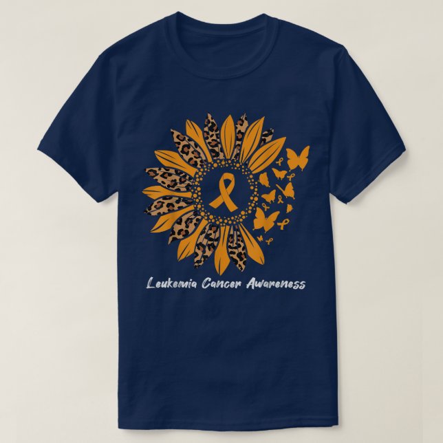 Leukemi Cancer Medvetenhet Solrosblomma Fait T Shirt (Design framsida)