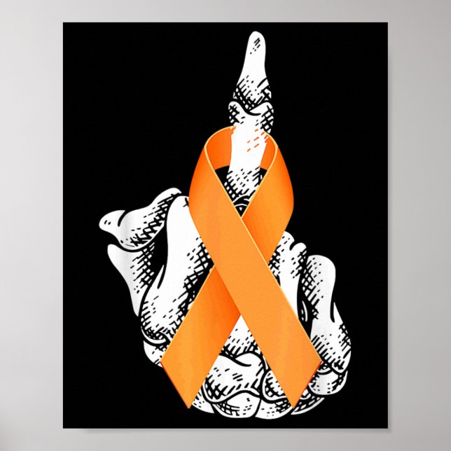 Leukemi Cancer Mitten Finger Leukemi Medvetenhet Poster (Framsidan)