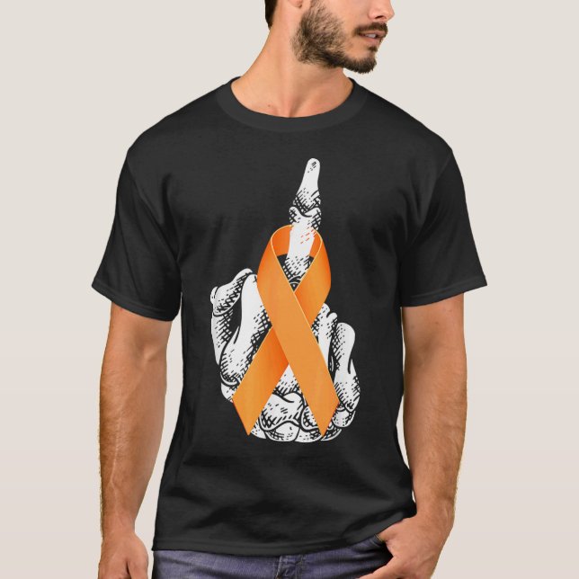 Leukemi Cancer Mitten Finger Leukemi Medvetenhet T Shirt (Framsida)