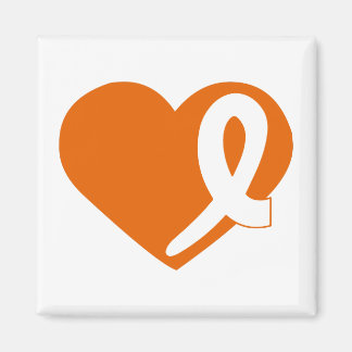 Leukemi Cancer Orange Hjärtband kvadratmagnet Magnet