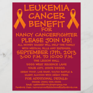 Leukemi Cancer Ribbon Benefit Flyer