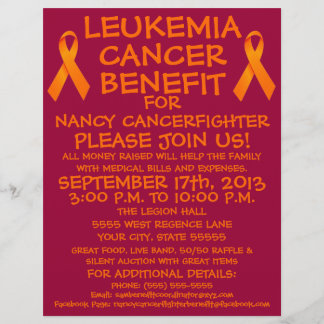 Leukemi Cancer Ribbon Benefit Flyer