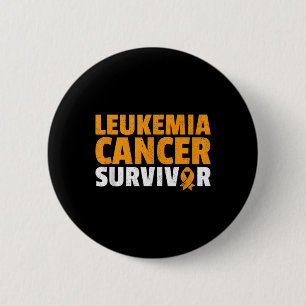 Leukemi Cancer Survivor Orange Ribbon Awareness Knapp