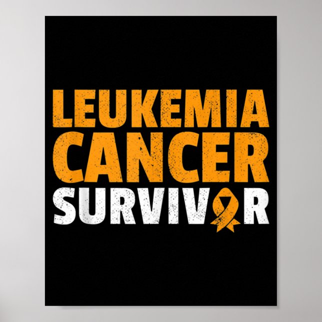 Leukemi Cancer Survivor Orange Ribbon Awareness Poster (Framsidan)