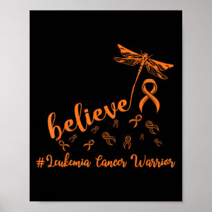 Leukemi Cancer Warrior Dragonfly tror hoppet Poster