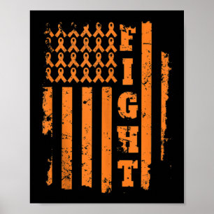 Leukemi Cancermedvetenhet Leukemi Orange Ribbon Poster