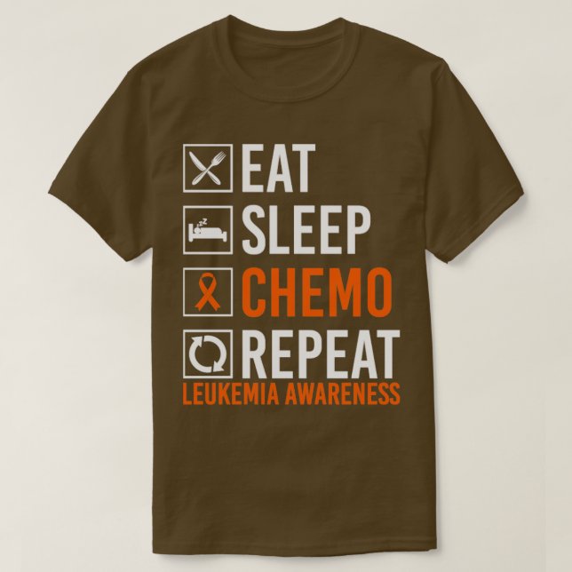 Leukemi Cancermedvetenhet Ökad sömnkänsla Kemo Upp T Shirt (Design framsida)