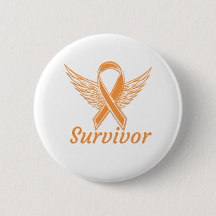 Leukemi Cancermedvetenhet - Orange Angel Vingar Knapp
