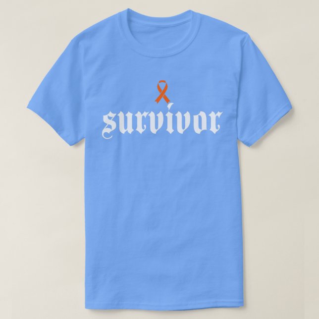 Leukemi Cancermedvetenhet Survivor Orange Ribbon G T Shirt (Design framsida)