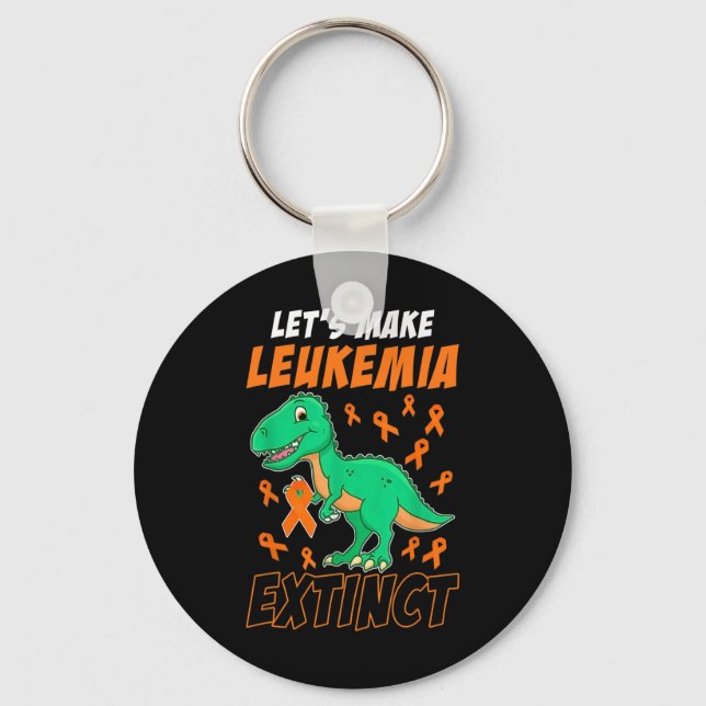 Leukemi Dinosaur Orange Ribbon Hematolog Repti Nyckelring (Framsida)