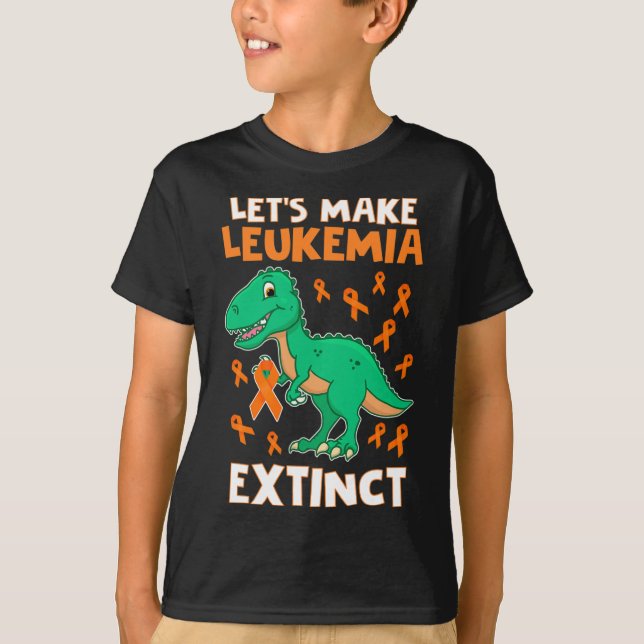 Leukemi Dinosaur Orange Ribbon Hematolog Repti T Shirt (Framsida)