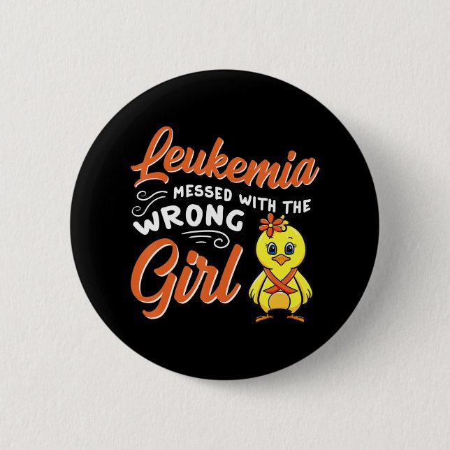 Leukemi fick fel Chick för flickor. Knapp (Framsida)