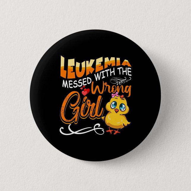 Leukemi fick fel Chick för flickor. Knapp (Framsida)