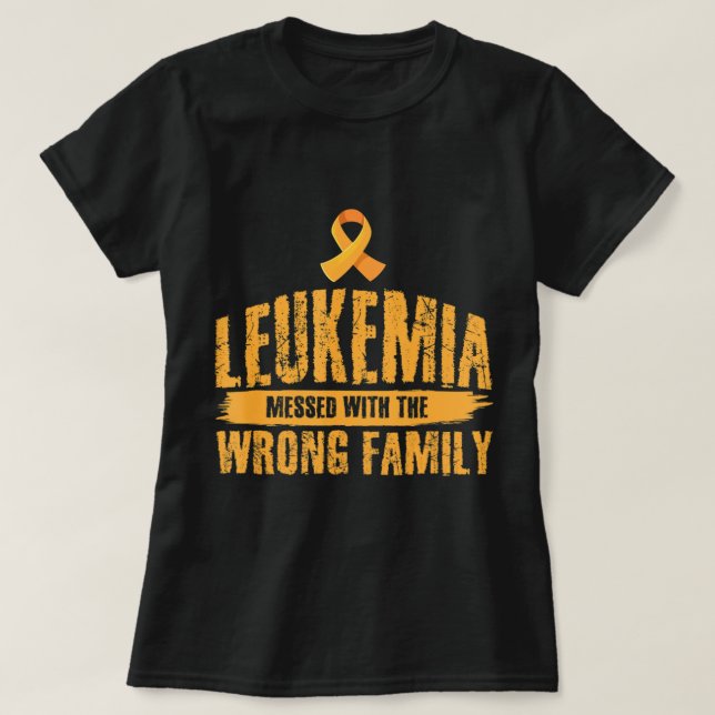 Leukemi hade fel familjesupport Leukemi T Shirt (Design framsida)