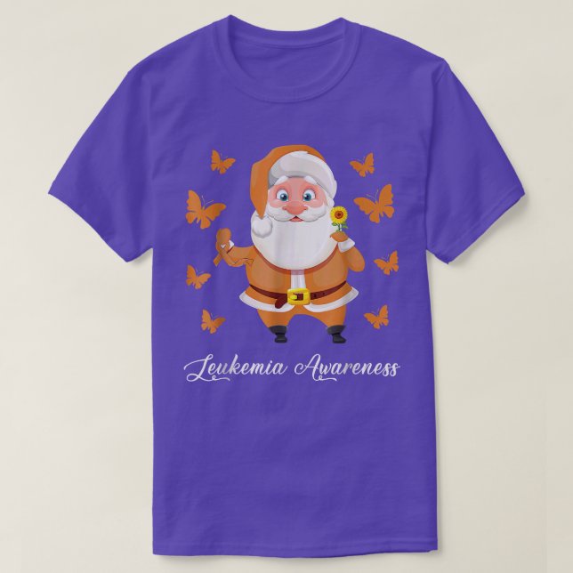Leukemi jul Jultomten Leukemia Butterfly T Shirt (Design framsida)