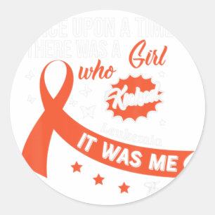 Leukemi Kamp mot cancer Ribbon 1 Runt Klistermärke