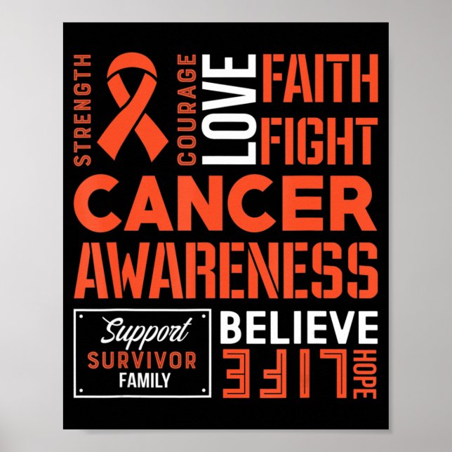 Leukemi Kamp mot cancer Ribbon 3 Poster (Framsidan)