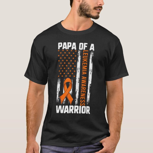 Leukemi Kids Manar Pappa i ett krigat amerikanskt  T Shirt (Framsida)