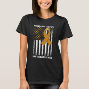 Leukemi medvetande orange band USA Flagga Warrior T Shirt