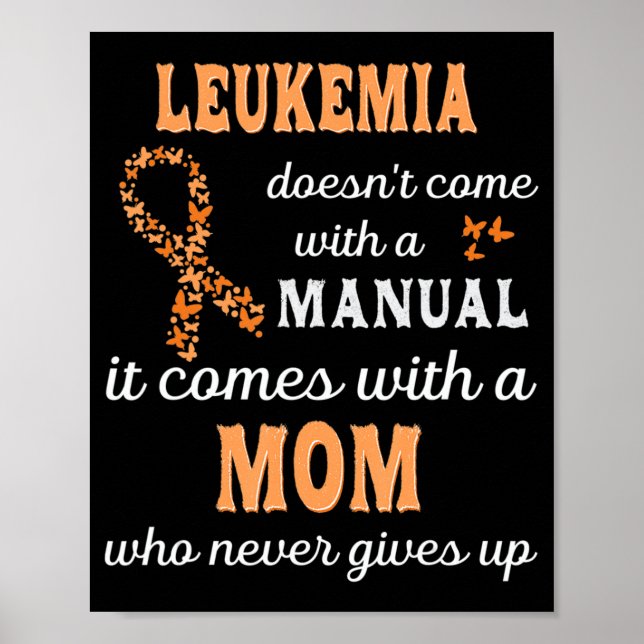 Leukemi-medvetandehöjande Mamma Support Leukemia W Poster (Framsidan)