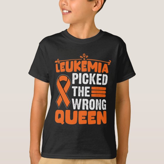 Leukemi-medvetandet plockade fel drottning Leukemi T Shirt (Framsida)