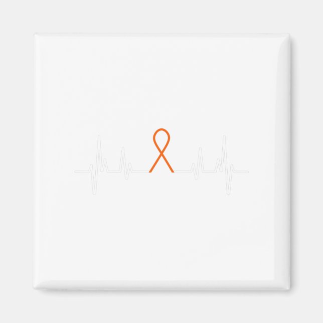 Leukemi Medvetenhet Blodcancer Orange Bårbenshår Magnet (Framsidan)