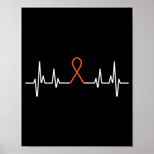Leukemi Medvetenhet Blodcancer Orange Bårbenshår Poster (Framsidan)