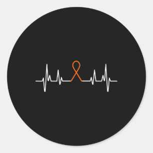 Leukemi Medvetenhet Blodcancer Orange Bårbenshår Runt Klistermärke