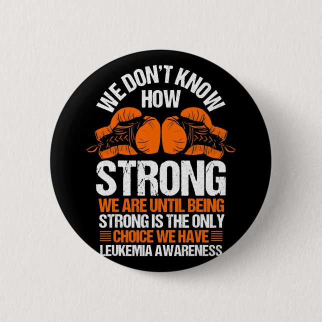 Leukemi Medvetenhet Blood Cancer Orange Ribbon Knapp (Framsida)