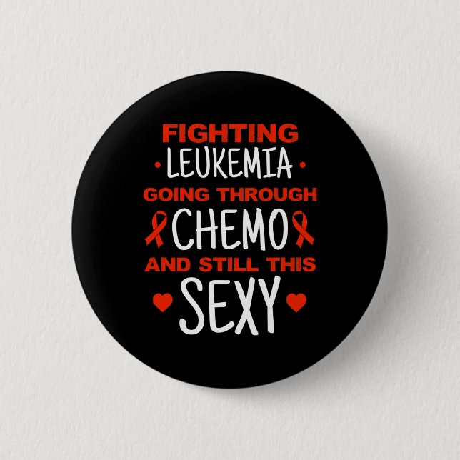 Leukemi Medvetenhet Cancer Warrior Fighting Leukem Knapp (Framsida)