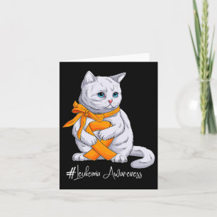 Leukemi Medvetenhet Månad Orange Ribbon Cat Kort