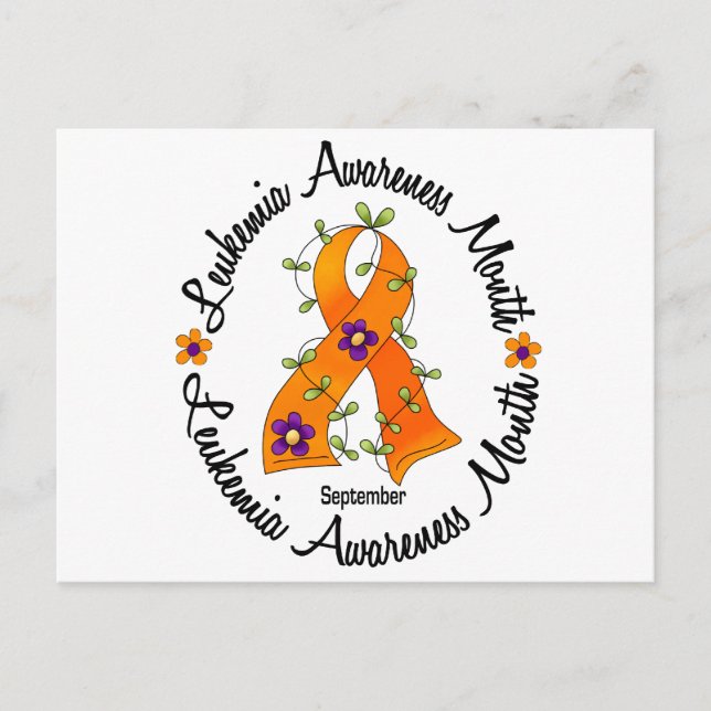 Leukemi Medvetenhet Månadsfärgsband 3 Vykort (Framsida)