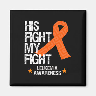 Leukemi Medvetenhet om hans Orange Ribbon Gift Magnet