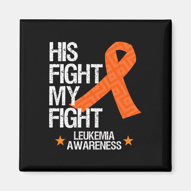 Leukemi Medvetenhet om hans Orange Ribbon Gift Magnet (Framsidan)